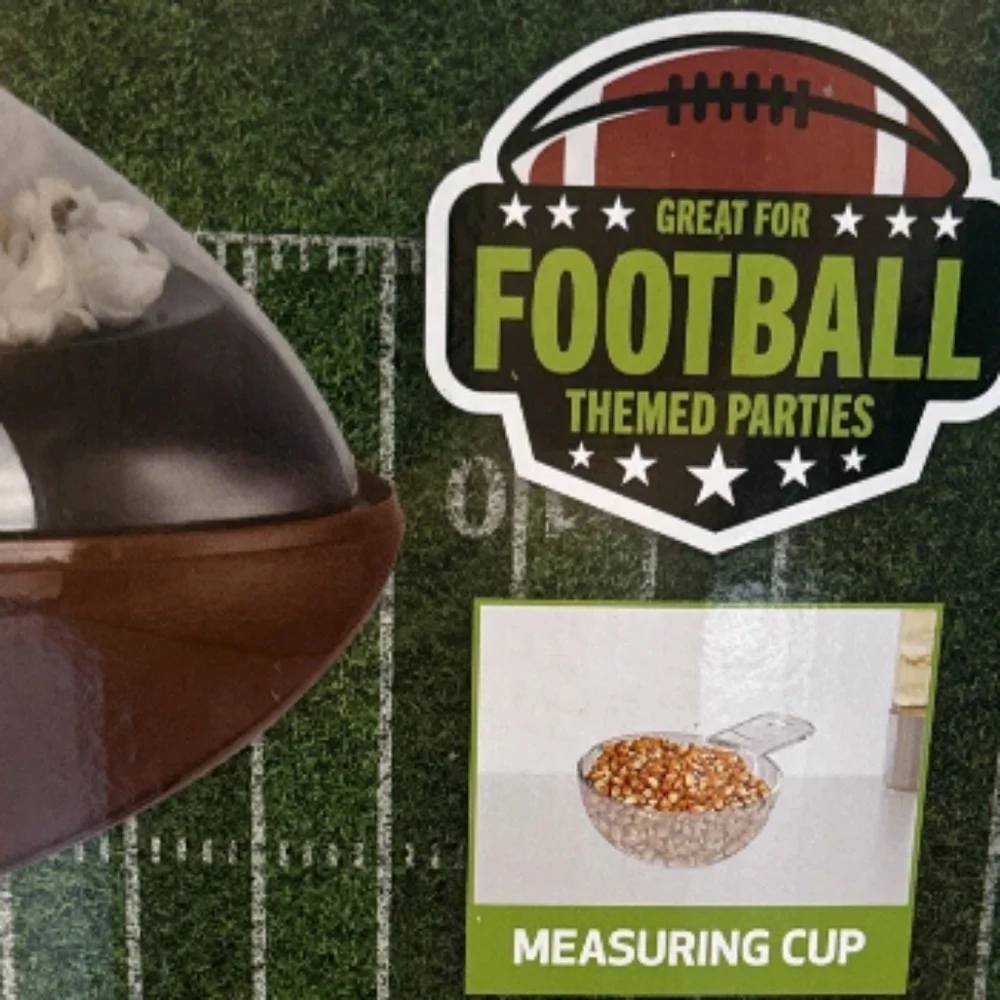 ECO+CHEF Football Shaped Popcorn Maker with Built-in Bowl - Picture 5 of 9